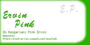 ervin pink business card